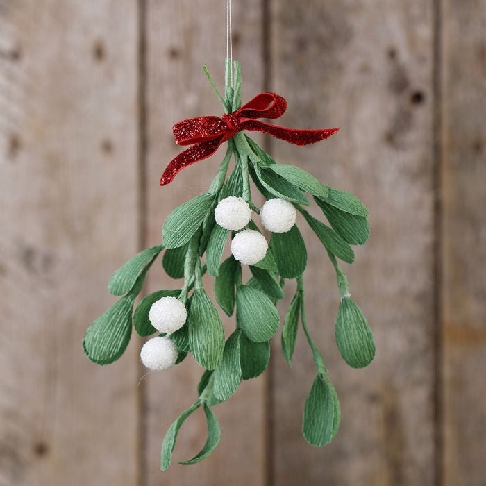 Crepe paper mistletoe