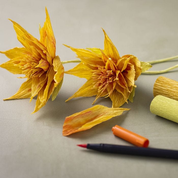 Chrysanthemum in crepe paper