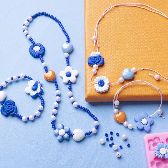 Clay flower jewellery