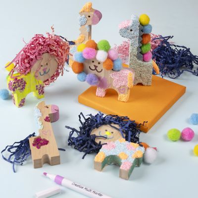 Fun and colourful wooden animals