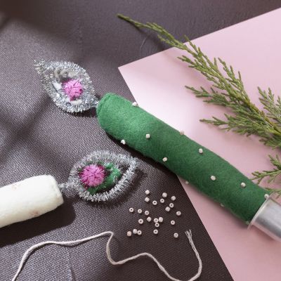 Christmas candles in felt