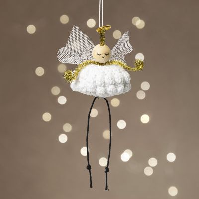 Crocheted angel made of cotton yarn