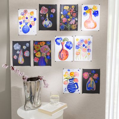 Watercolour, oil pastel and marker artwork