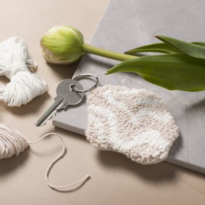 Key ring using punch needle technique