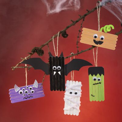 Halloween popsicle stick hanger