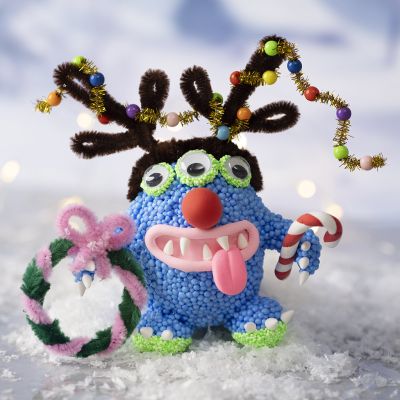 Christmas monster made of Foam Clay® and Silk Clay®