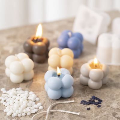 Cast soy wax bubble candles