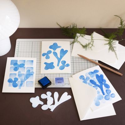 Card with stamp prints