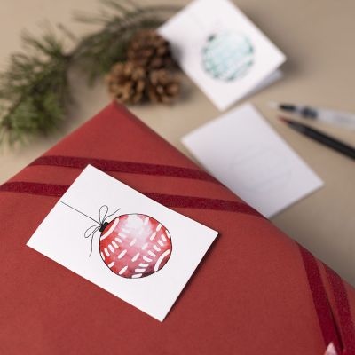 To-and-from card with drawing gum and watercolour