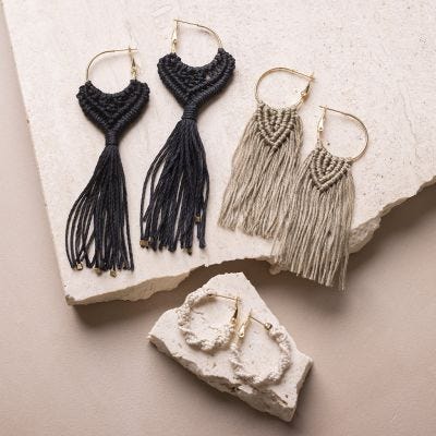 Macramé øreringe