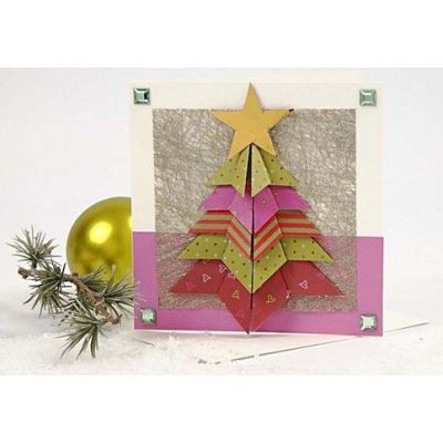 A Card with a Folded Christmas Tree