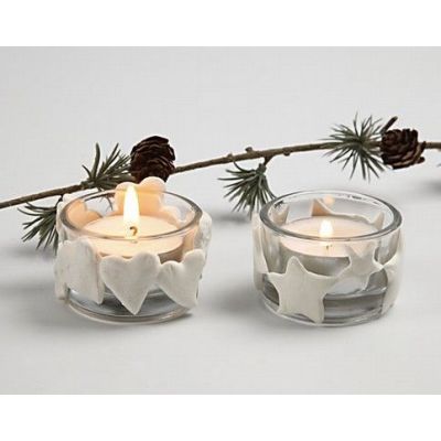 Christmas Tea Light Candle Holders with Silk Clay