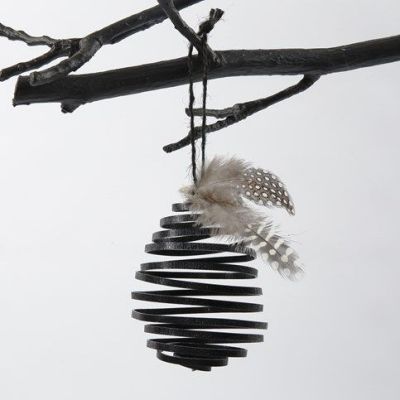 A coil-shaped Egg made from black