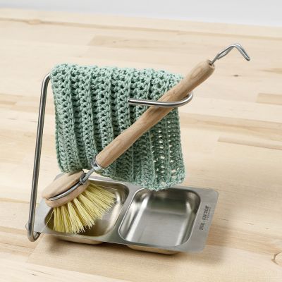 A crocheted Dishcloth in a Ribbing Style Pattern