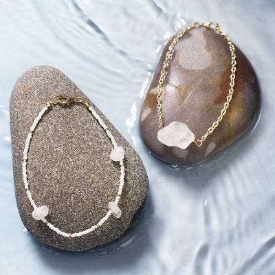 Rock crystal and rocaille seed bead bracelet