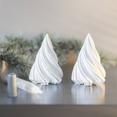 Christmas trees cast in resin