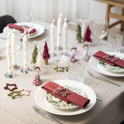 Homemade Christmas table decorations
