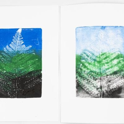 How to make gel prints with flowers and leaves