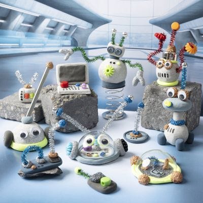 Stone clay robot universe