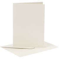 Cards and envelopes, card size 10,5x15 cm, envelope size 11,5x16,5 cm, 110+230 g, off-white, 6 set/ 1 pack