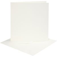 Cards and envelopes, card size 15,2x15,2 cm, envelope size 16x16 cm, 220 g, off-white, 4 set/ 1 pack