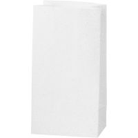 Paper Bag, H: 17 cm, size 6x9 cm, 150 g, white, 8 pc/ 1 pack