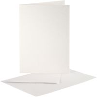 Pearlescent Cards & Envelopes, card size 10,5x15 cm, envelope size 11,5x16,5 cm, cream, 10 set/ 1 pack