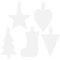 Christmas Ornaments, H: 23,5-26,5 cm, W: 15,5-20,5 cm, white, 100 pc/ 1 pack