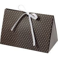 Folding gift box, anchor, size 15x7x8 cm, 250 g, dark grey, white, 3 pc/ 1 pack