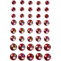 Rhinestones, size 6+8+10 mm, red, 40 pc/ 1 pack