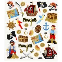 Stickers, pirates, 15x16,5 cm, 1 sheet