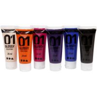 School acrylic paint glossy, glossy, additional colours, 6x20 ml/ 1 pack