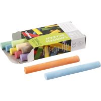 Chalkboard Chalk, L: 8 cm, D 10 mm, assorted colours, 10 pc/ 1 pack