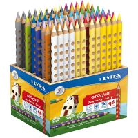 Groove Colouring Pencils, L: 18 cm, lead 4.25 mm, assorted colours, 96 pc/ 1 pack