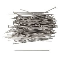 Straight Pins, L: 34 mm, thickness 0,6 mm, silver, 50 g/ 1 pack