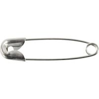 Safety Pins, L: 22 mm, thickness 0,6 mm, silver, 100 pc/ 1 pack