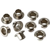Eyelets, H: 4,5 mm, D 7,5 mm, hole size 4 mm, silver, 100 pc/ 1 pack