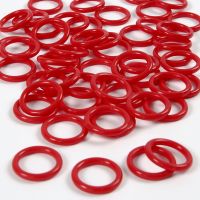 Plastic Ring, size 15 mm, thickness 2 mm, red, 50 pc/ 1 pack