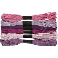 Embroidery Floss, thickness 1 mm, purple, 6 bundle/ 1 pack