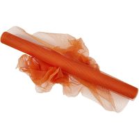 Tulle, W: 50 cm, orange, 5 m/ 1 roll