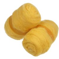 Carded Wool, yellow, 2x100 g/ 1 bundle