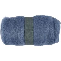 Carded Wool, sky blue, 100 g/ 1 bundle