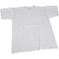 T-shirts, W: 55 cm, size large , round neck, white, 1 pc