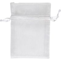 Organza Bags, size 7x10 cm, white, 10 pc/ 1 pack