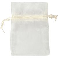 Organza Bags, size 7x10 cm, off-white, 10 pc/ 1 pack