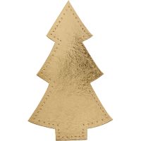 Christmas tree, H: 18 cm, W: 11 cm, 350 g, gold, 4 pc/ 1 pack