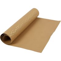 Faux Leather Paper, W: 50 cm, one coloured,foil, 350 g, light brown, gold, 1 m/ 1 roll