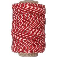 Cotton Cord, thickness 1,1 mm, red/white, 50 m/ 1 roll
