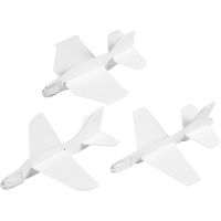 Airplanes, L: 11,5-12,5 cm, W: 11-12 cm, white, 3 pc/ 1 pack