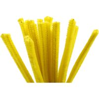 Pipe Cleaners, L: 30 cm, thickness 9 mm, yellow, 25 pc/ 1 pack